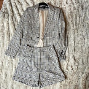 Aqua 2 piece blazer and shorts set